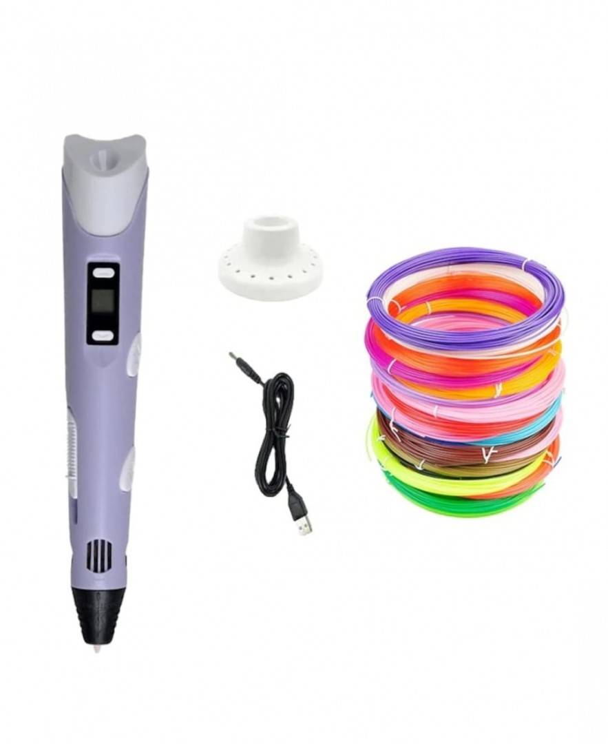 Stilou de imprimare 3D, filamente PLU 5 m, mov, 16 cm