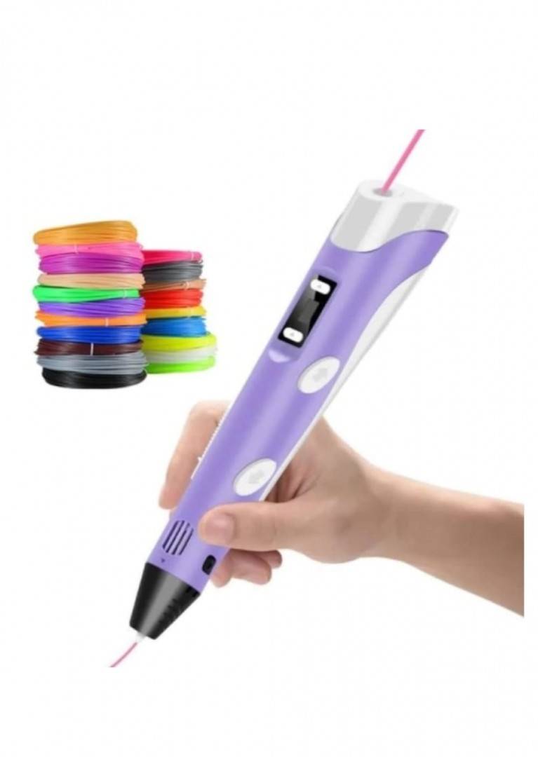 Stilou de imprimare 3D, filamente PLU 5 m, mov, 16 cm