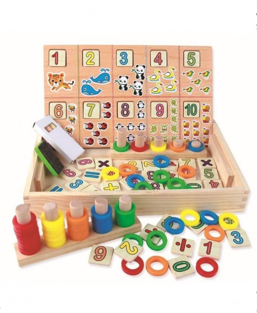 Tabla educativa, Matematica Donuts Number, lemn, multicolor