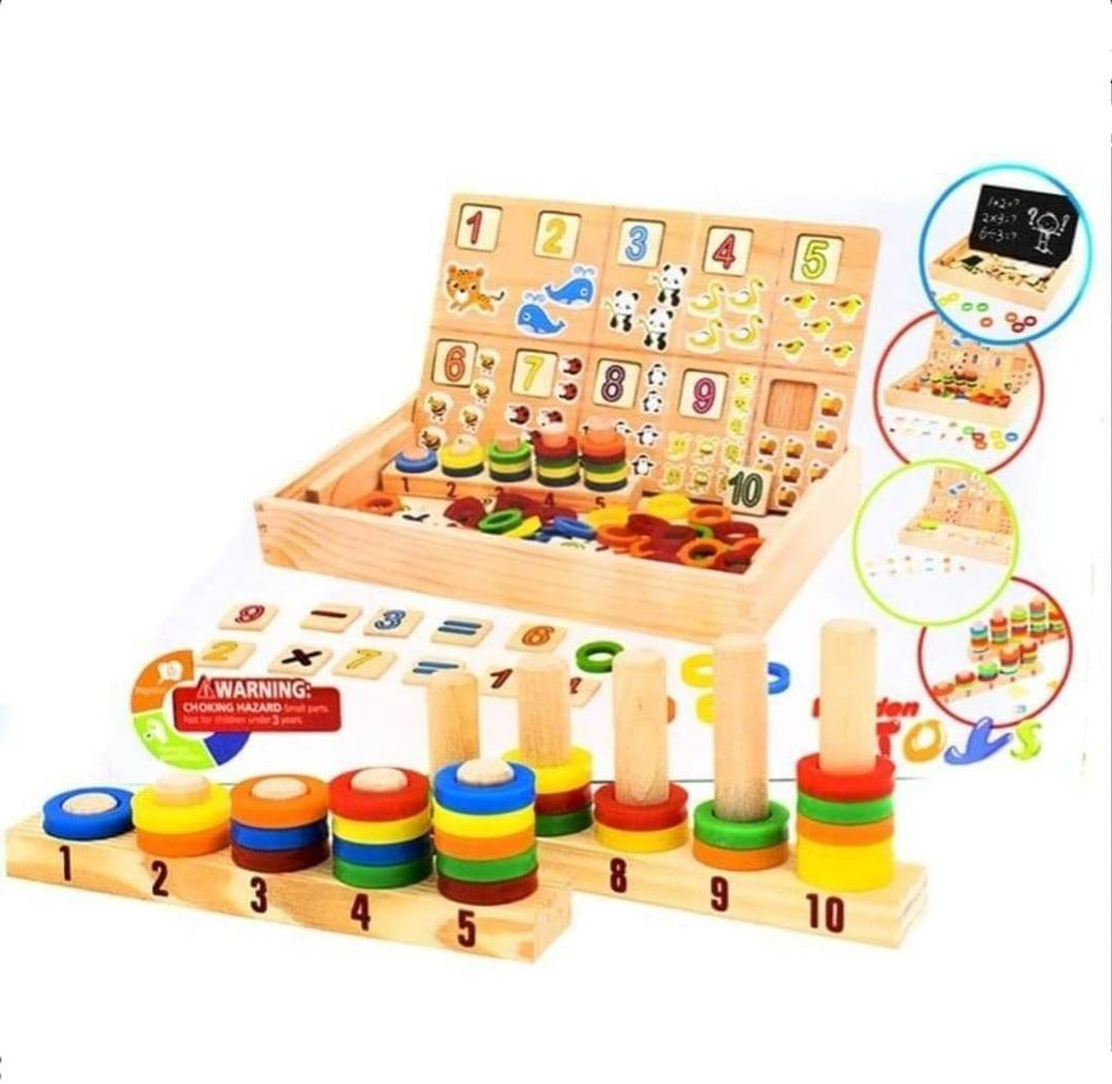 Tabla educativa, Matematica Donuts Number, lemn, multicolor