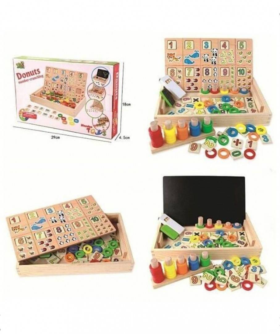 Tabla educativa, Matematica Donuts Number, lemn, multicolor