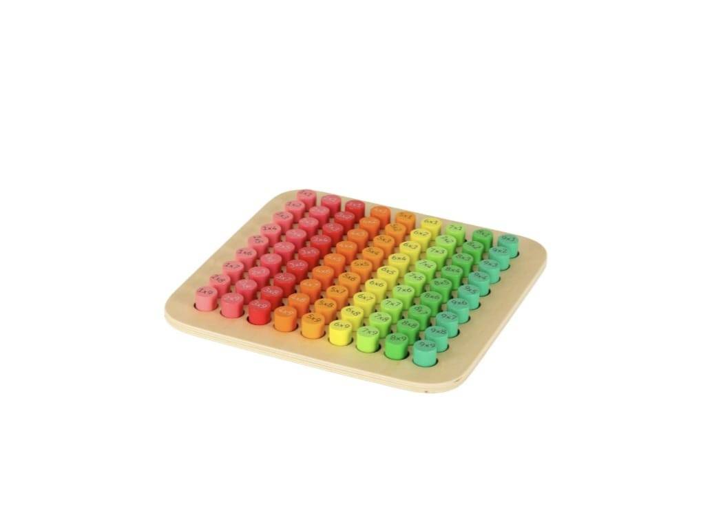 Tabla Inmultirii pentru copii, lemn, multicolor, 22 cm, 7 ani+
