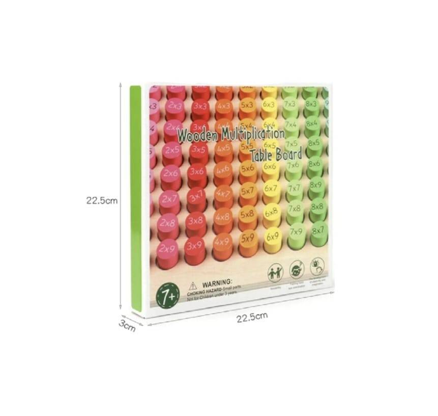 Tabla Inmultirii pentru copii, lemn, multicolor, 22 cm, 7 ani+
