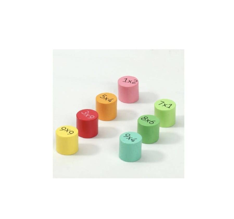 Tabla Inmultirii pentru copii, lemn, multicolor, 22 cm, 7 ani+