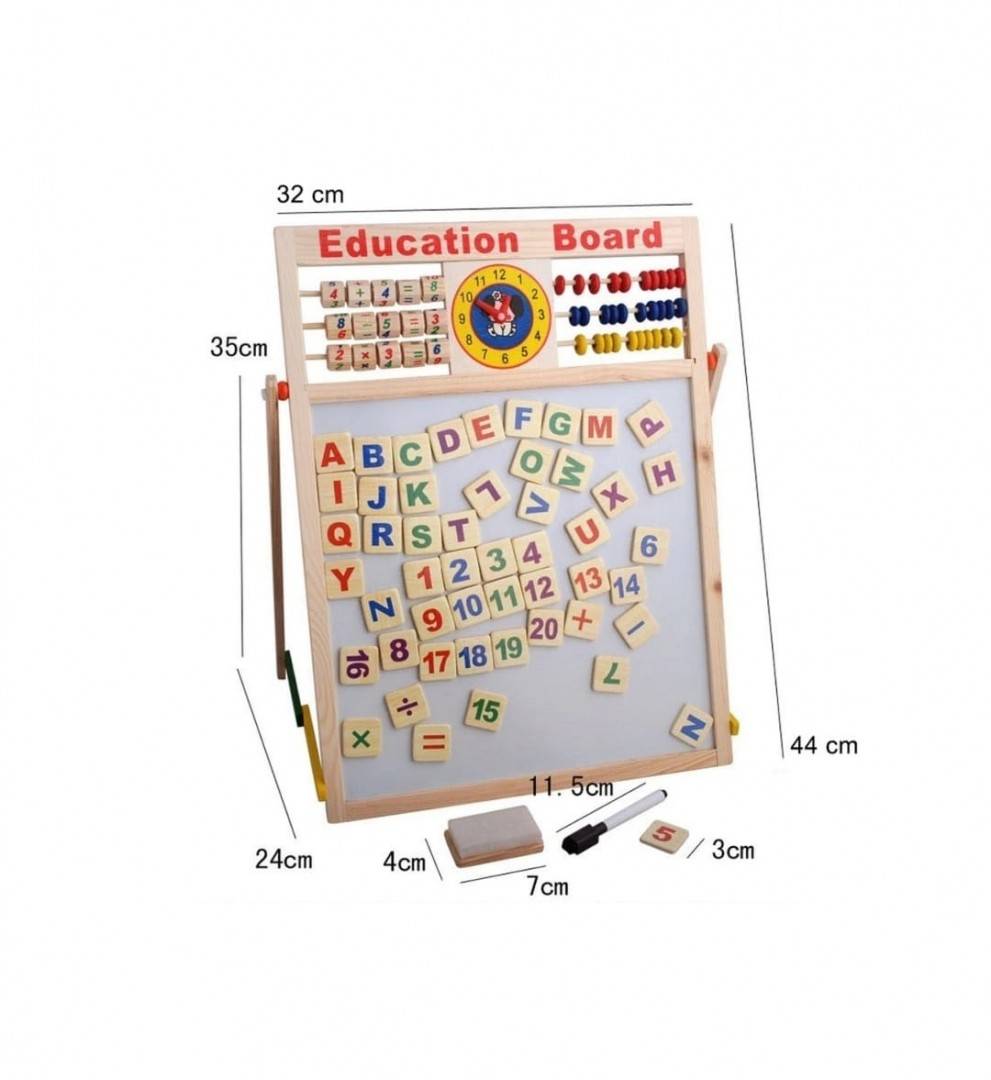 Tabla magnetica copii 5 in 1, multicolor, 44 cm