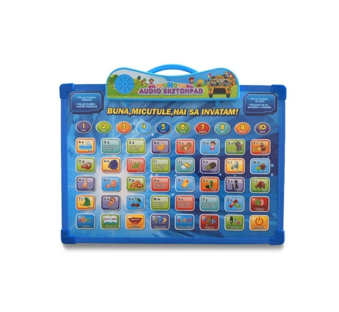 Tableta in limba romana, 2 in 1, cu activitati educative, 39 cm, 12 luni +