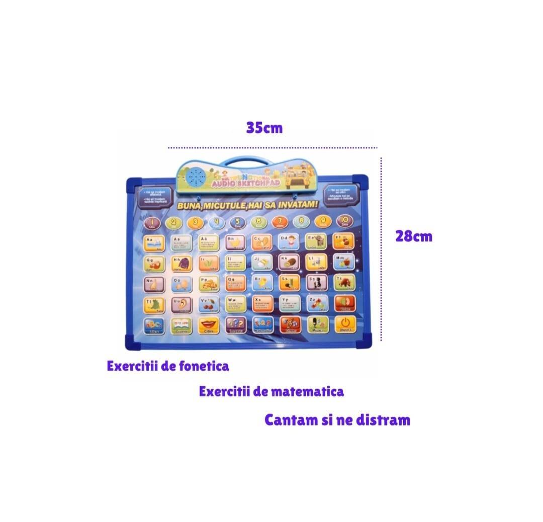 Tableta in limba romana, 2 in 1, cu activitati educative, 39 cm, 12 luni +