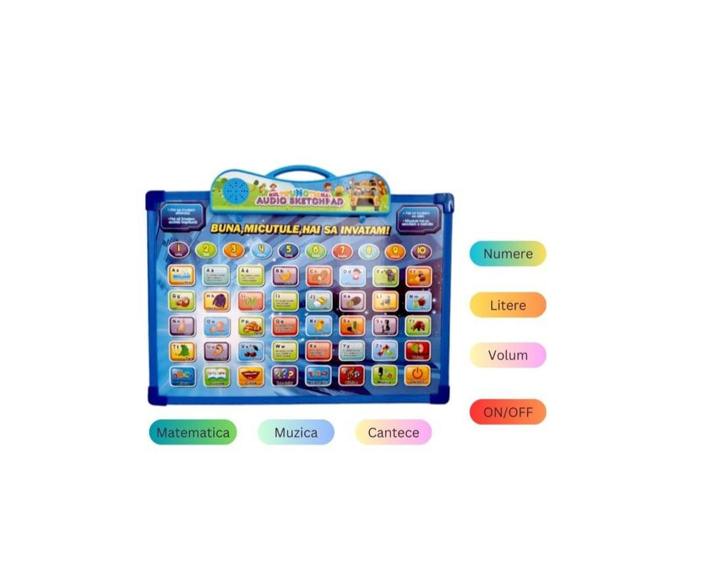 Tableta in limba romana, 2 in 1, cu activitati educative, 39 cm, 12 luni +