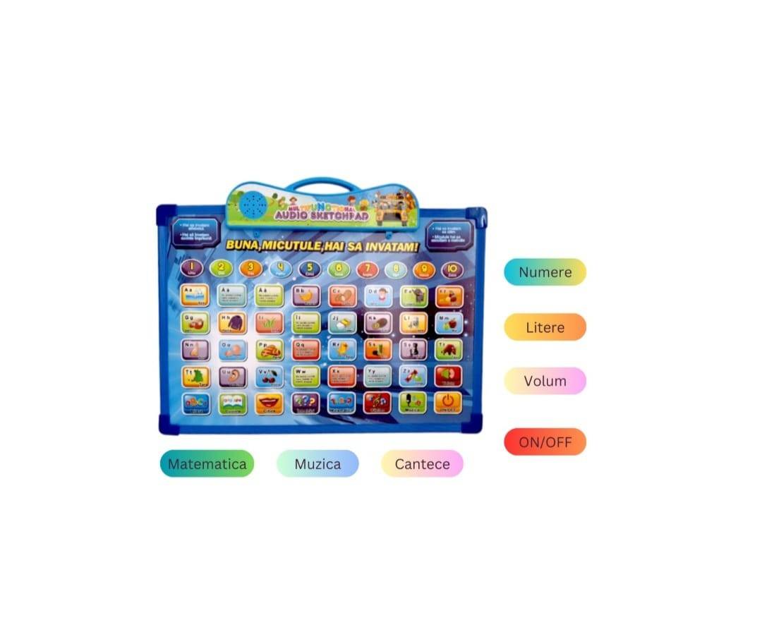 Tableta in limba romana, 2 in 1, cu activitati educative, 39 cm, 12 luni +