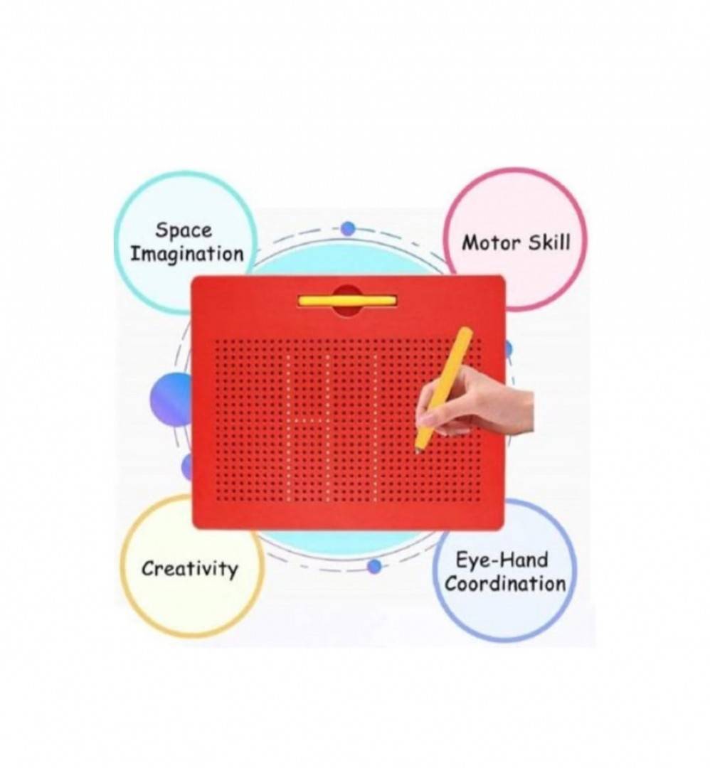 Tablita de desen cu magneti, Magnetic Board, 360 bile magnetice, multicolor, 22 cm, 3 ani+