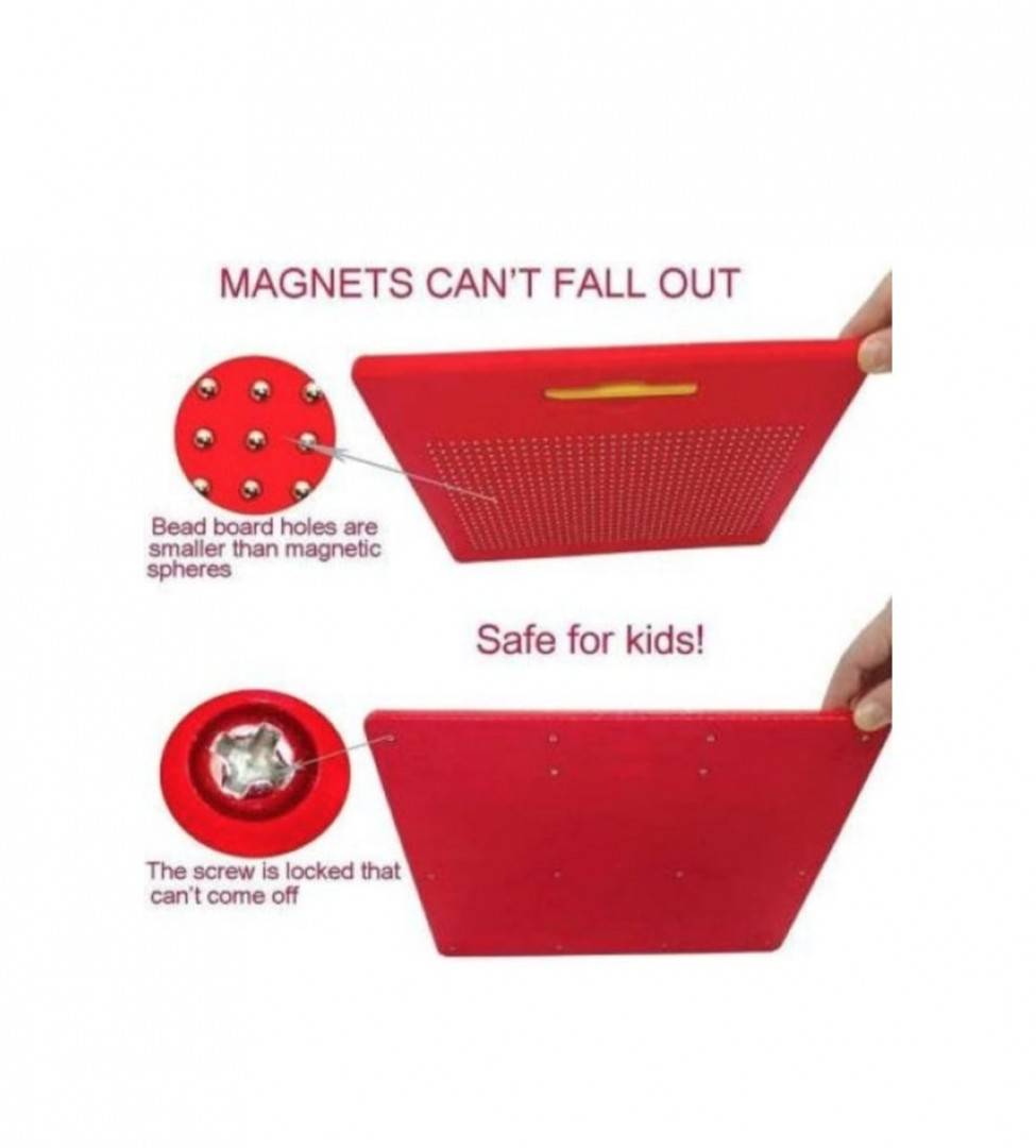 Tablita de desen cu magneti, Magnetic Board, 360 bile magnetice, multicolor, 22 cm, 3 ani+