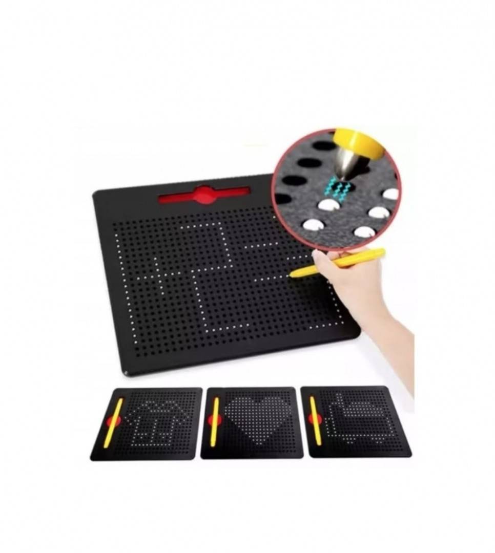 Tablita de desen cu magneti, Magnetic Board, 714 bile magnetice, multicolor, 3 ani+