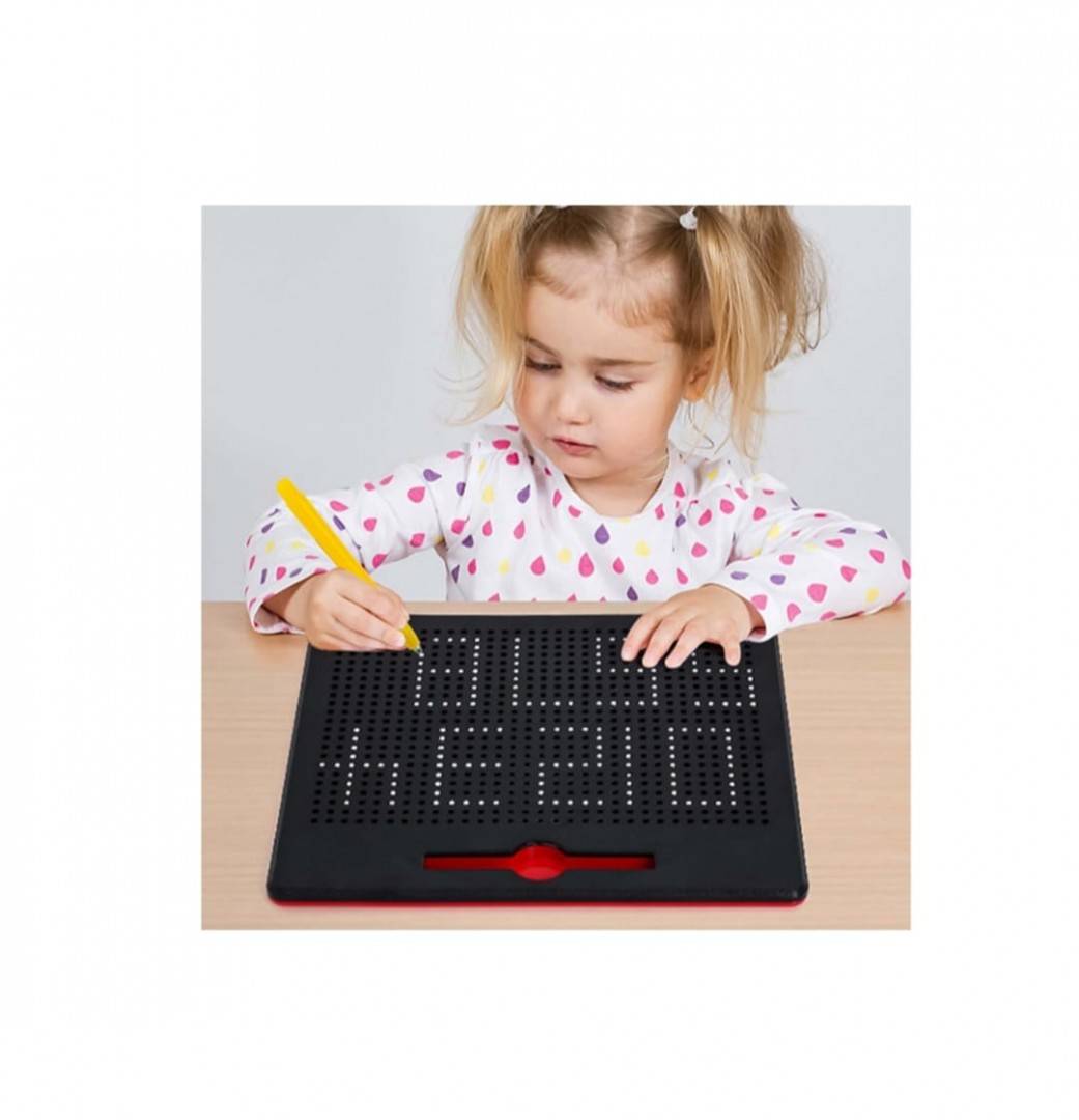Tablita de desen cu magneti, Magnetic Board, 714 bile magnetice, multicolor, 3 ani+