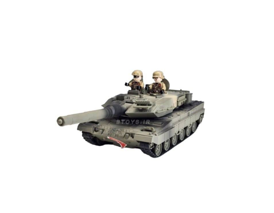 Tanc militar metalic, merge, scoate fum, sunete, lumini, verde, 24.5 cm