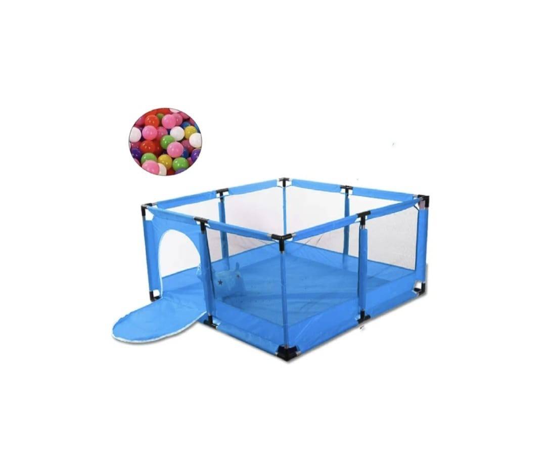 Tarc de joaca pentru copii, 30 bile incluse, albastru, 120 x 120 cm, 6 luni +