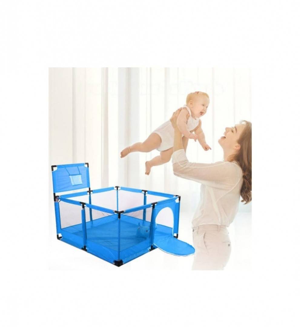 Tarc de joaca pentru copii, 30 bile incluse, albastru, 120 x 120 cm, 6 luni +