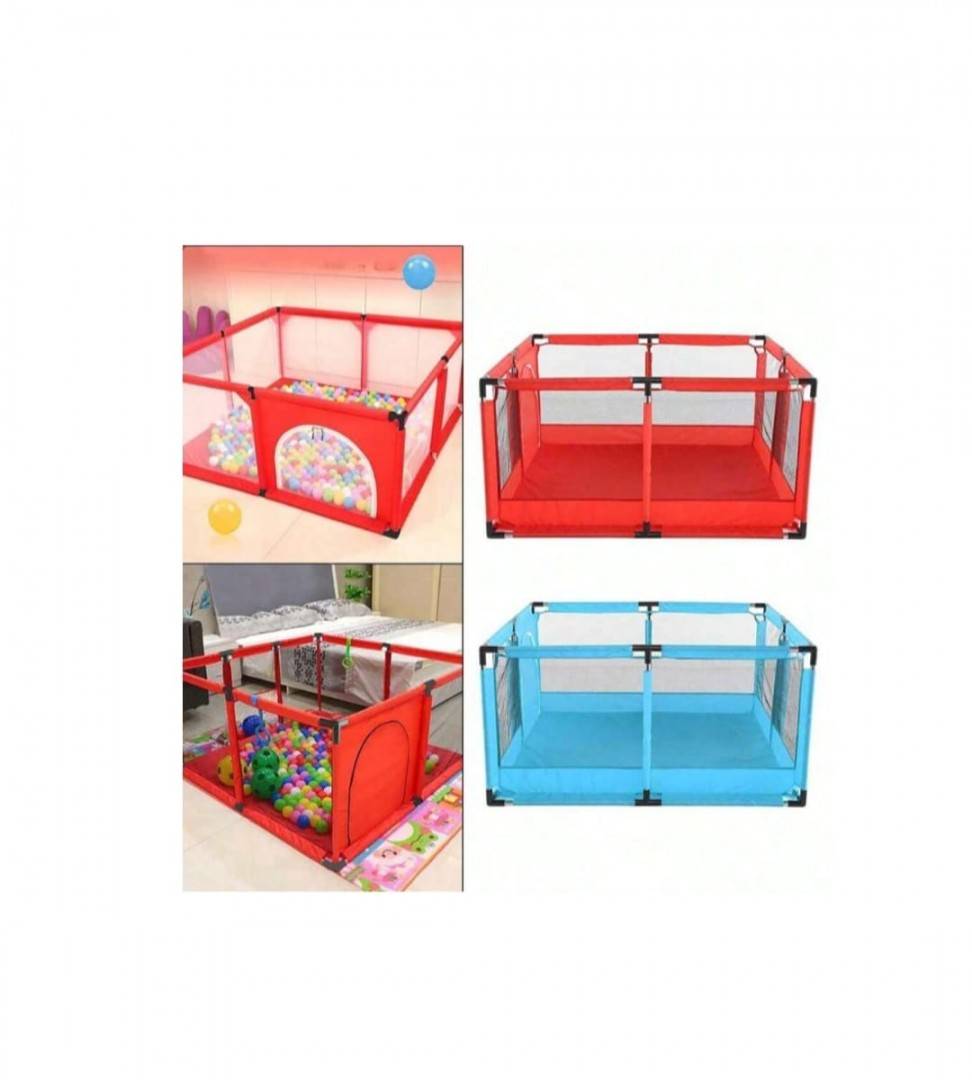 Tarc de joaca pentru copii, 30 bile incluse, albastru, 120 x 120 cm, 6 luni +
