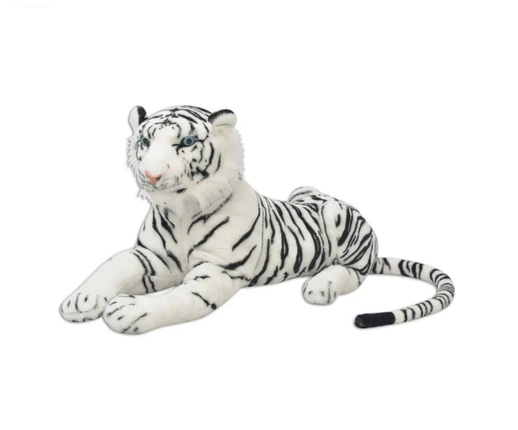 Tigru de plus, realist, alb/negru, 78 cm