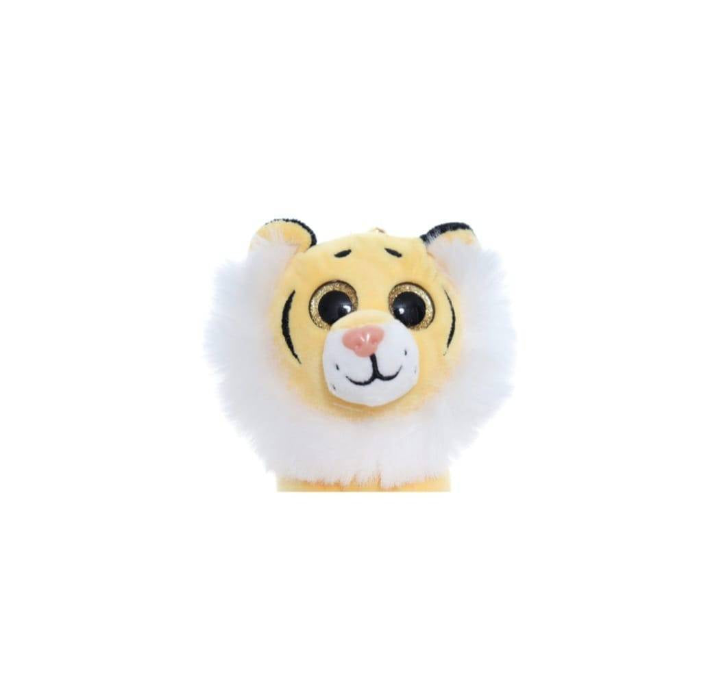 Tigru de plus, tip breloc, multicolor, 12.5 cm