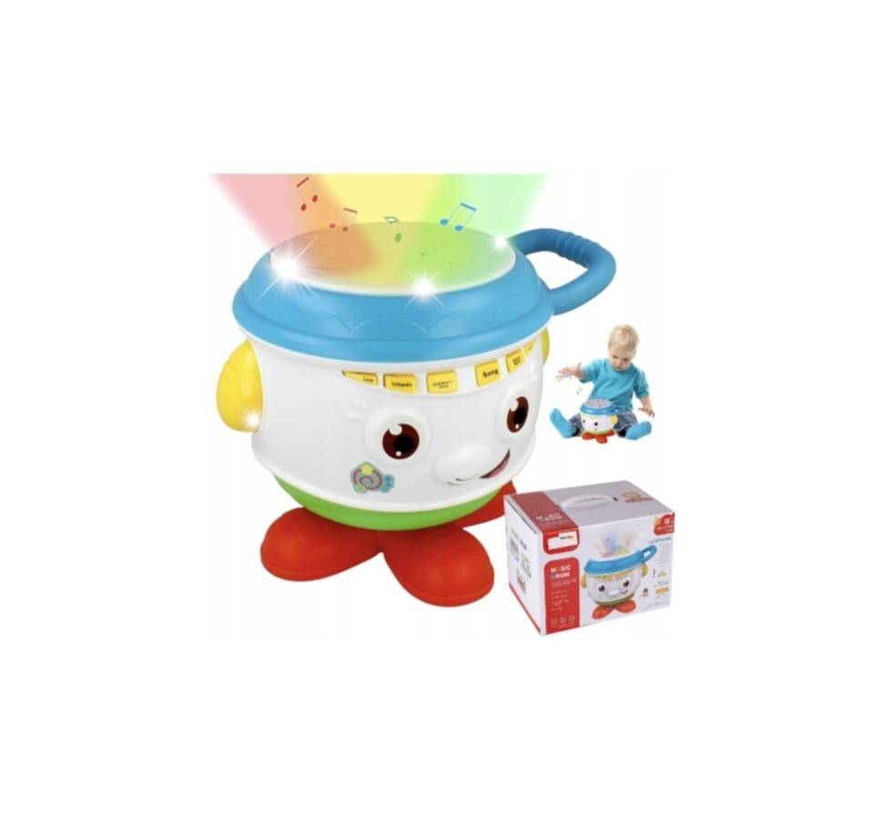 Toba interactiva, muzica, lumini si proiector, multicolor, 26 cm, 18 luni +