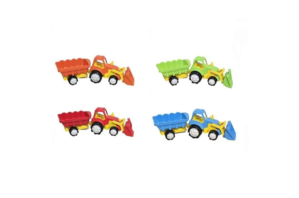 Tractor excavator cu remorca pentru copii, multicolor, 57 cm, 2 ani+