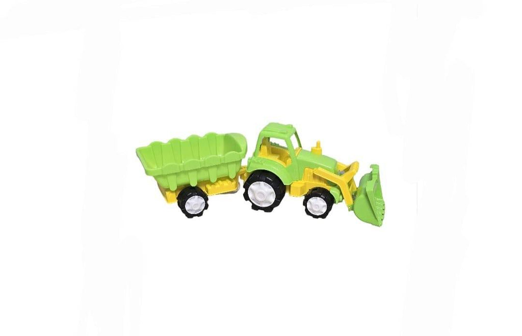 Tractor excavator cu remorca pentru copii, multicolor, 57 cm, 2 ani+