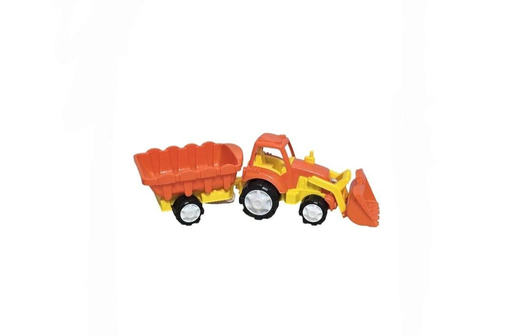 Tractor excavator cu remorca pentru copii, multicolor, 57 cm, 2 ani+