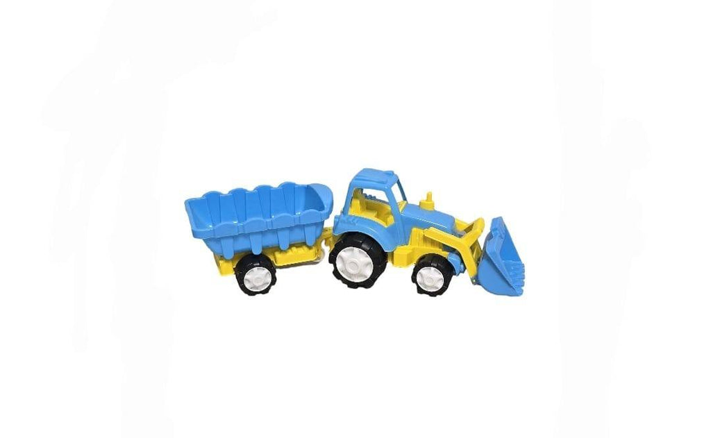 Tractor excavator cu remorca pentru copii, multicolor, 57 cm, 2 ani+