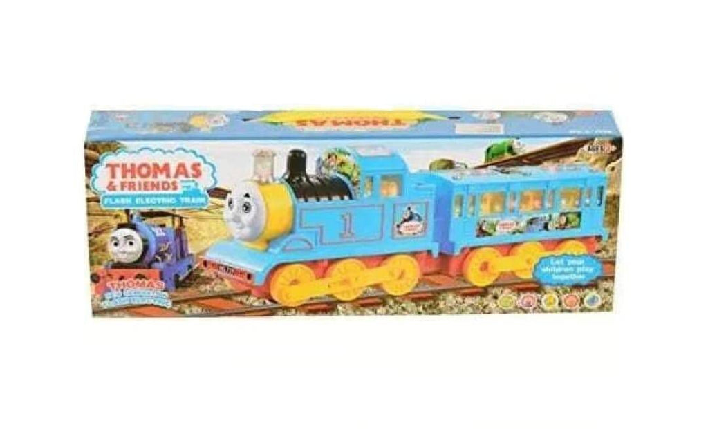 Trenulet tip Thomas cu vagoane, sunete si lumini, multicolor, 19 cm