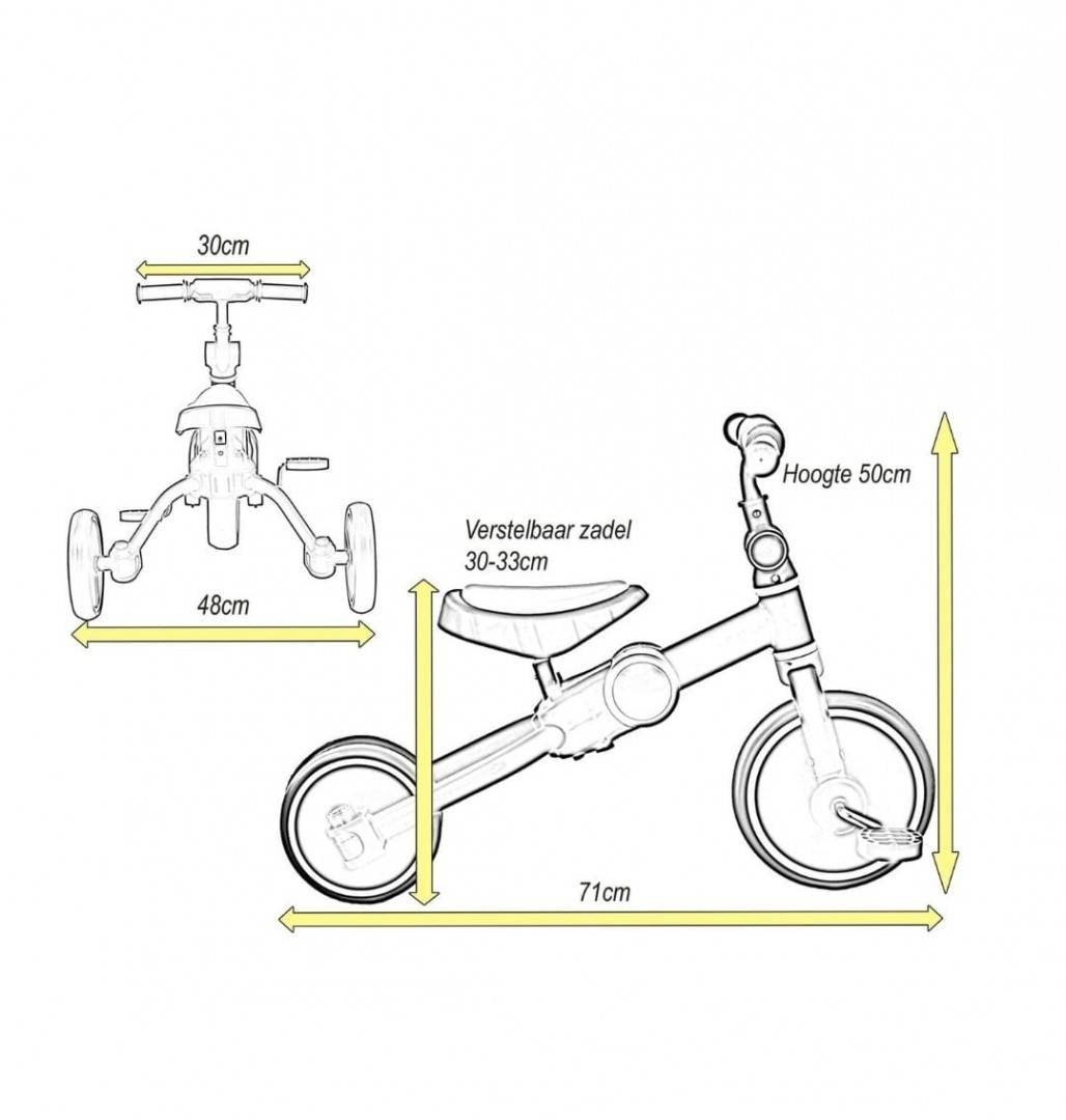 Tricicleta 3 in 1, bicicleta, Creative World Toys, cu si fara pedale si tricicleta, rosu
