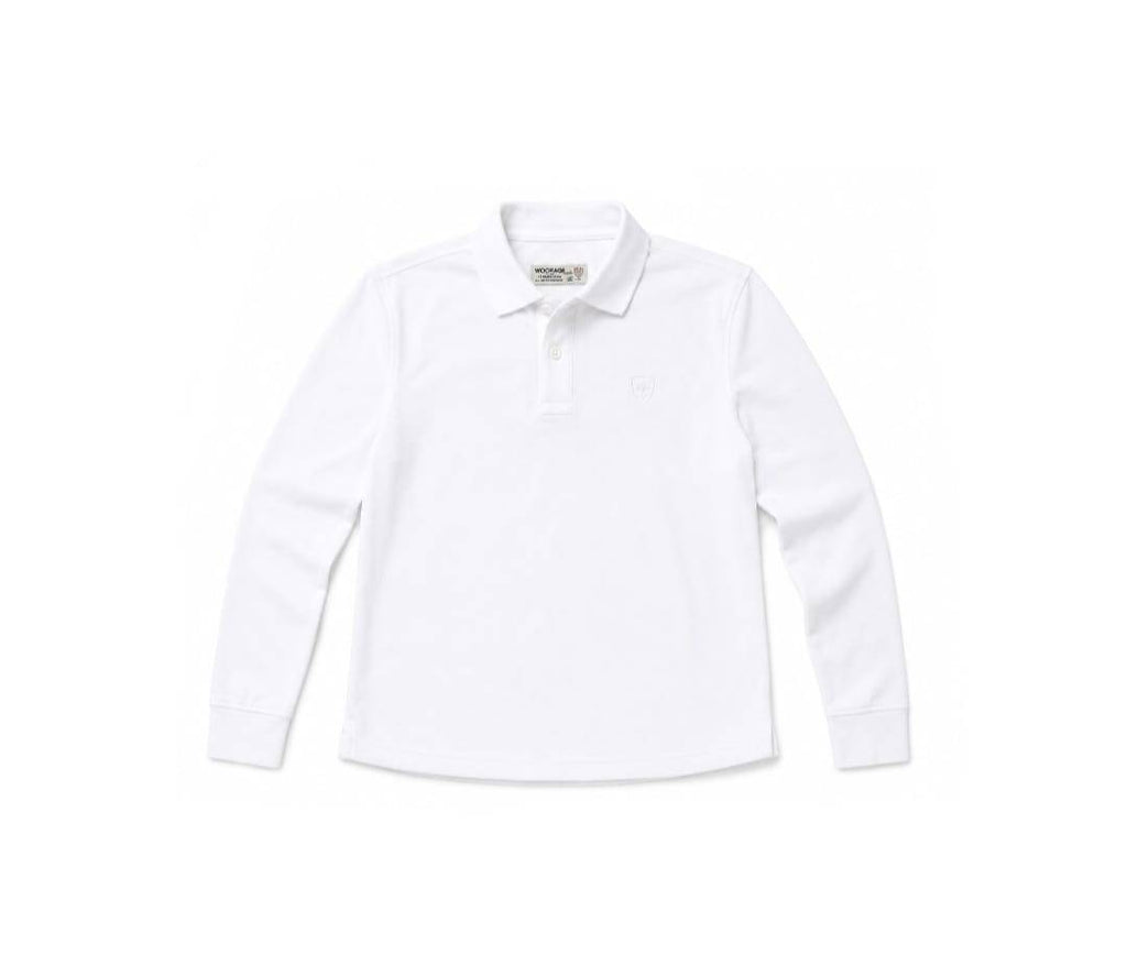 Tricou Polo Clasic pentru baieti, bumbac, alb, 5 ani - 14 ani