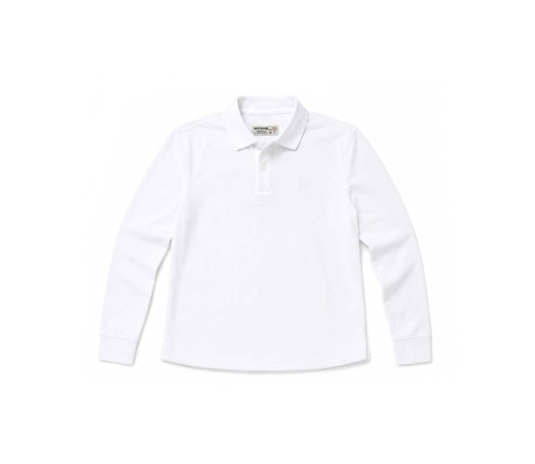 Tricou Polo Clasic pentru baieti, bumbac, alb, 5 ani - 14 ani