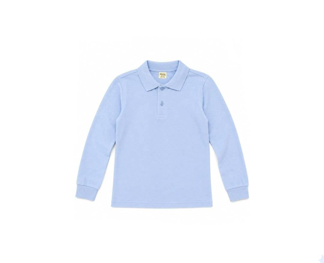 Tricou Polo Clasic pentru baieti, bumbac, bleu, 5 ani - 14 ani