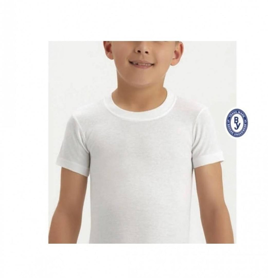 Tricou simplu pentru copii, scoala, sport, bumbac 100%, alb, marimea 7 ani - 12 ani