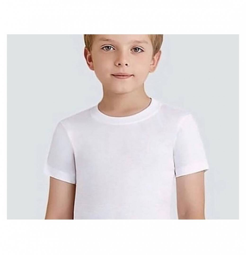 Tricou simplu pentru copii, scoala, sport, bumbac 100%, alb, marimea 7 ani - 12 ani