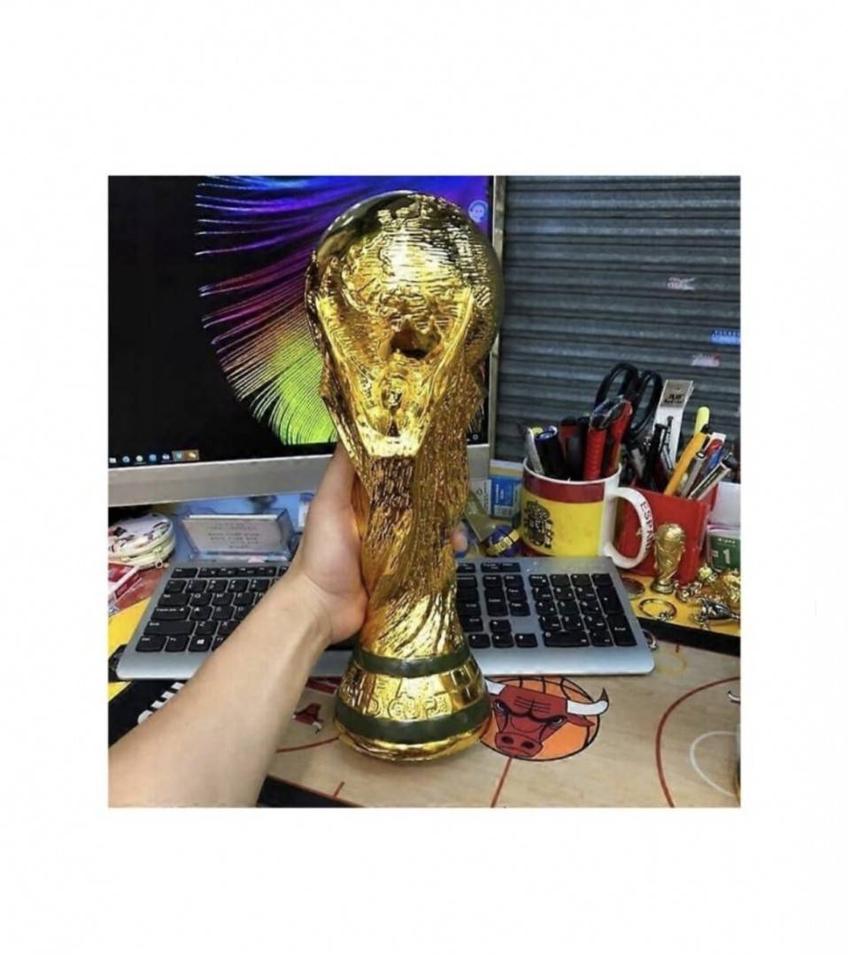 Trofeu Cupa Mondială fin sculptat, strălucitor, durabil, ABS, simulare înaltă, replică a Cupei Mondiale, auriu, 20 cm