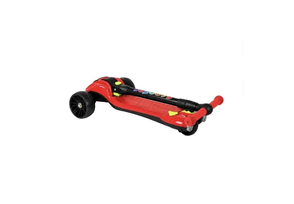 Trotinetă copii, Action, 3 roți, lumini, muzică, fum, cu lansator de aburi, pliabilă, reglabilă, rosu