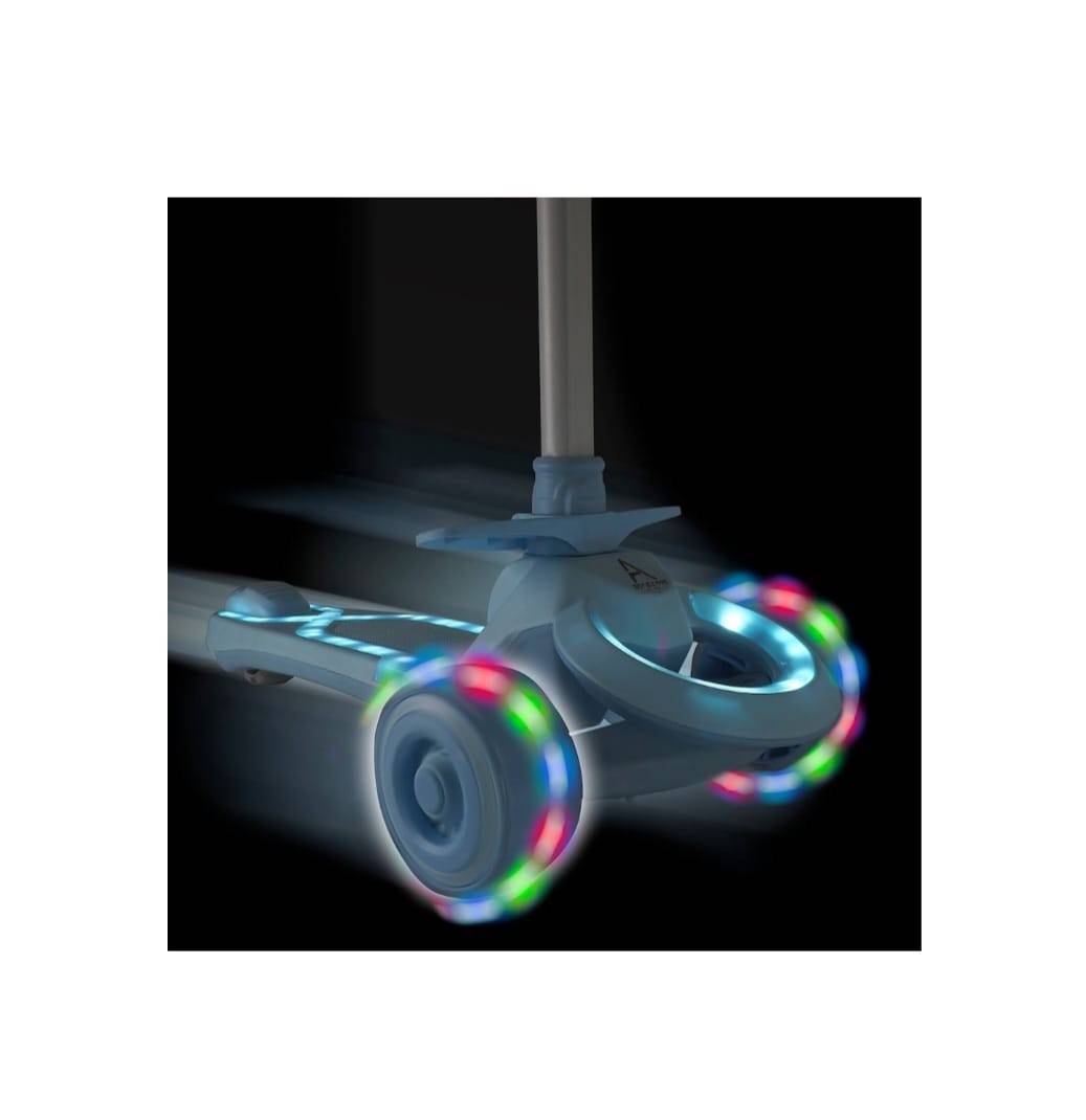 Trotineta pentru copii, 7 in 1 cu scaun, protectii laterale, maner de impins, limina frontala, roti luminoase si ghidon regla