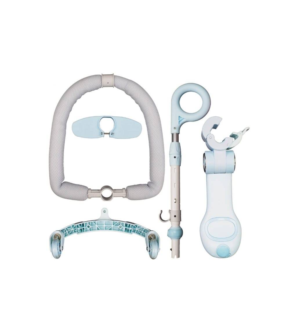 Trotineta pentru copii, 7 in 1 cu scaun, protectii laterale, maner de impins, limina frontala, roti luminoase si ghidon regla