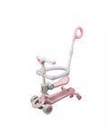 Trotineta pentru copii, 7 in 1 cu scaun, protectii laterale, maner de impins, limina frontala, roti luminoase si ghidon regla