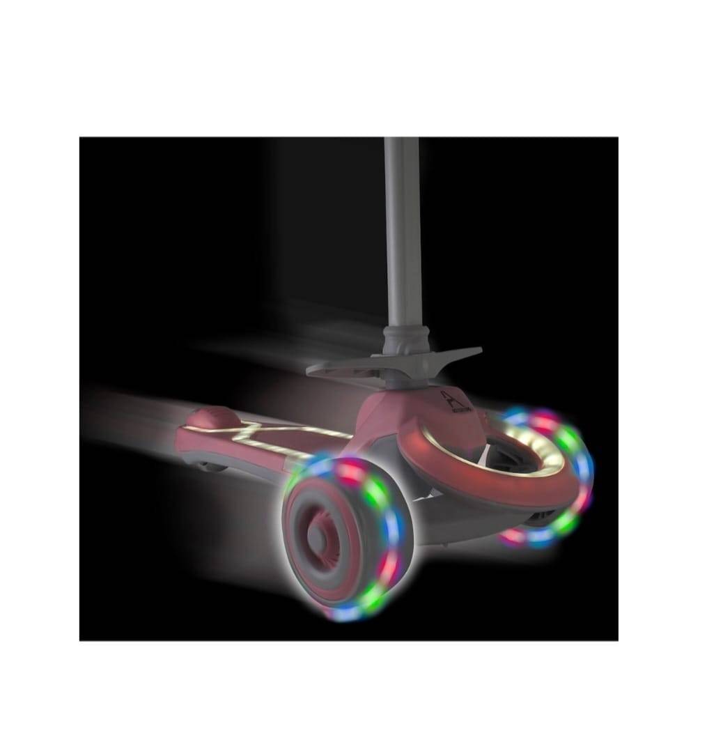 Trotineta pentru copii, 7 in 1 cu scaun, protectii laterale, maner de impins, limina frontala, roti luminoase si ghidon regla