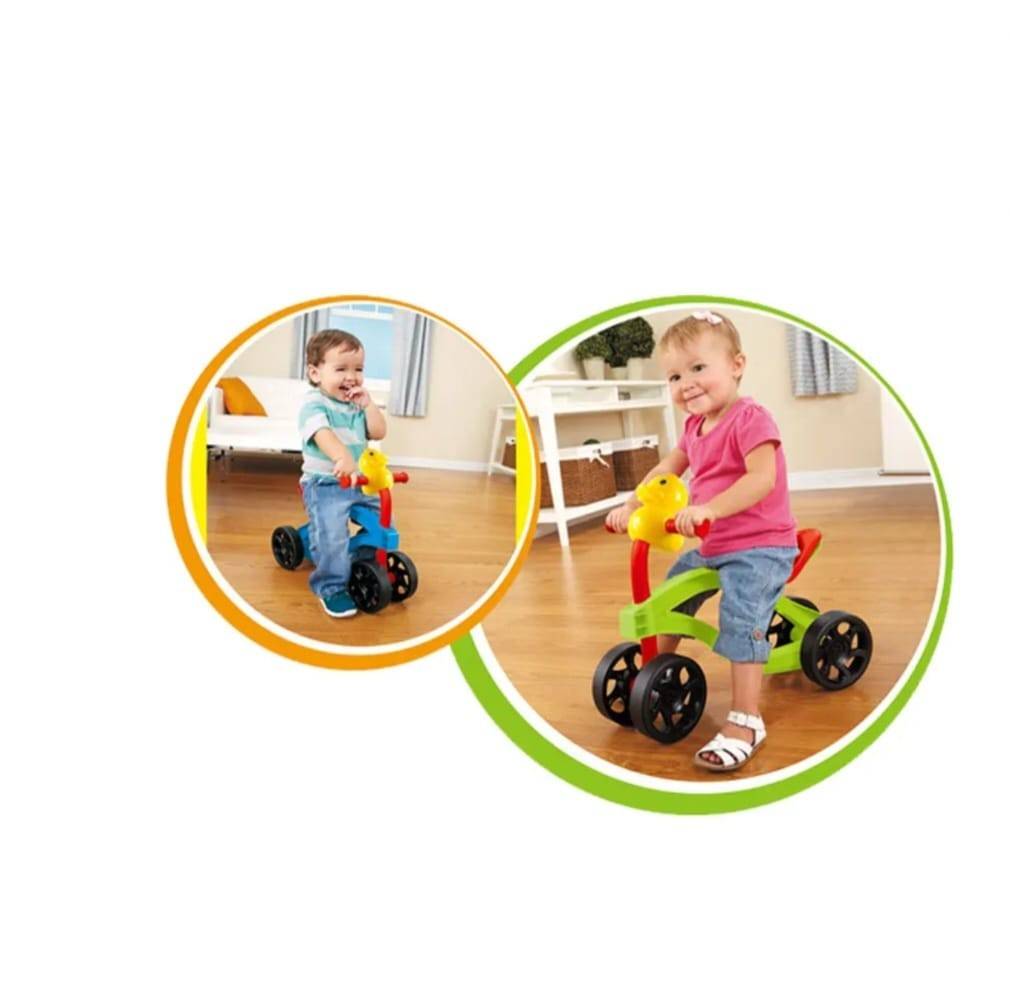 Trotineta Pentru copii, fara pedale, 4 roti, greutate 25 kg, multicolor, 2 ani+