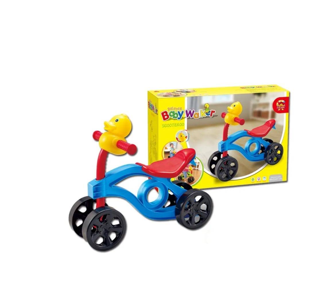 Trotineta Pentru copii, fara pedale, 4 roti, greutate 25 kg, multicolor, 2 ani+