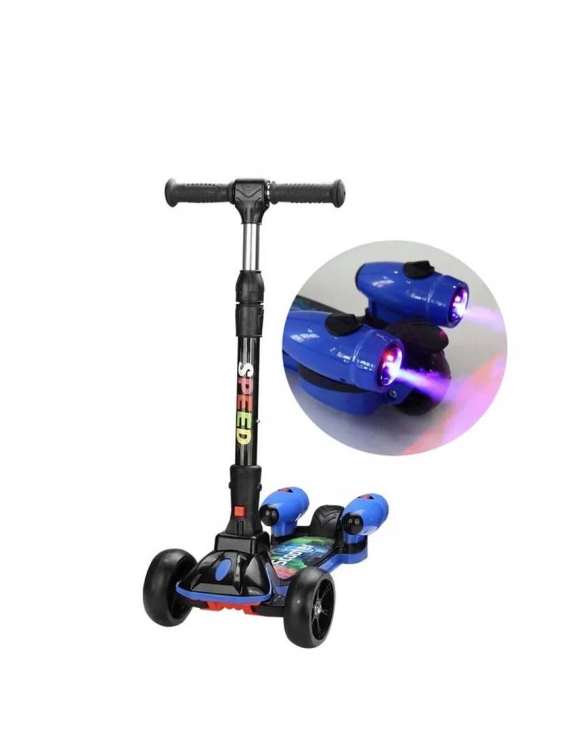 Trotineta Scooter cu lumini, muzica si efect de reactie prin abur, albastru