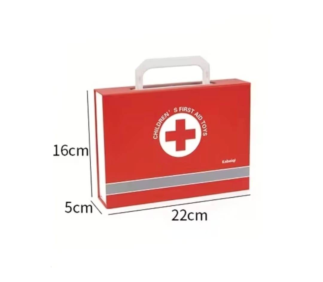 Trusa medicala pentru copii, lemn, 12 piese, 3 ani+