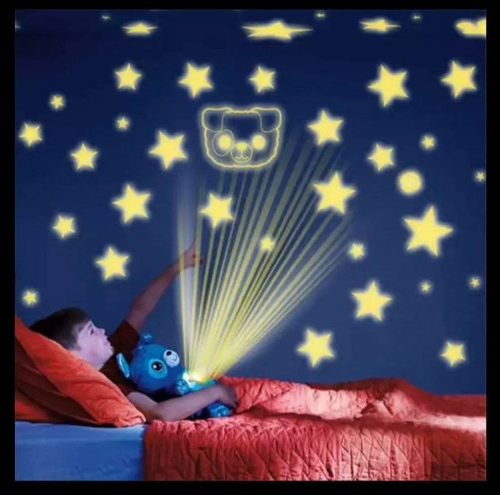 Urs de plus cu proiector, multicolor