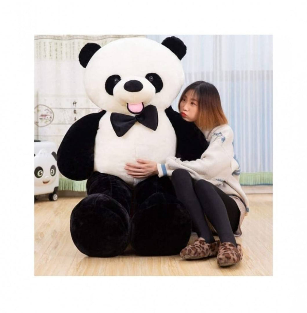 Urs Panda de plus, alb/negru, 80 cm