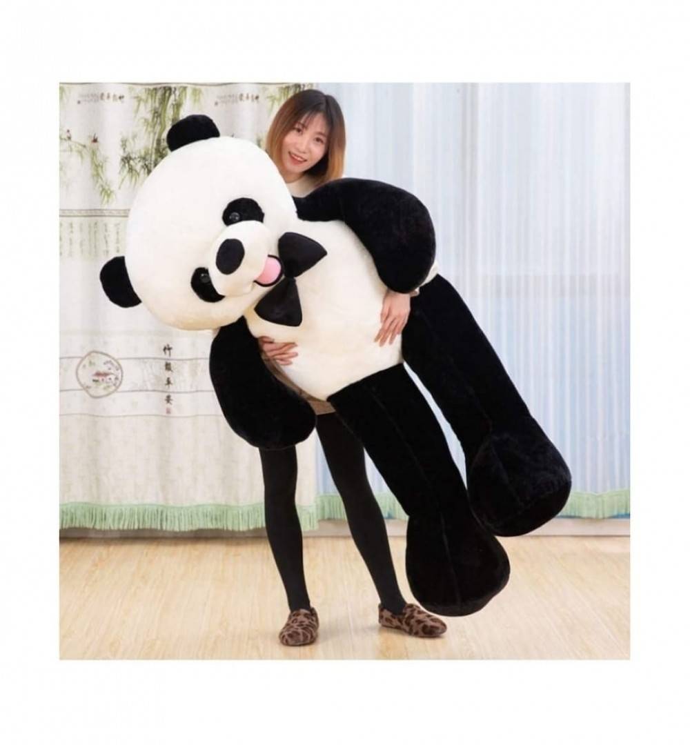 Urs Panda de plus, alb/negru, 80 cm