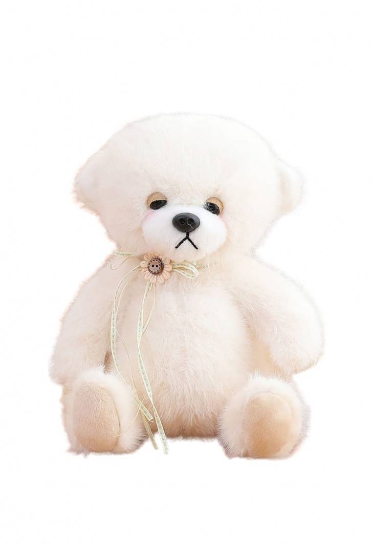 Ursulet de plus, alb, 25 cm