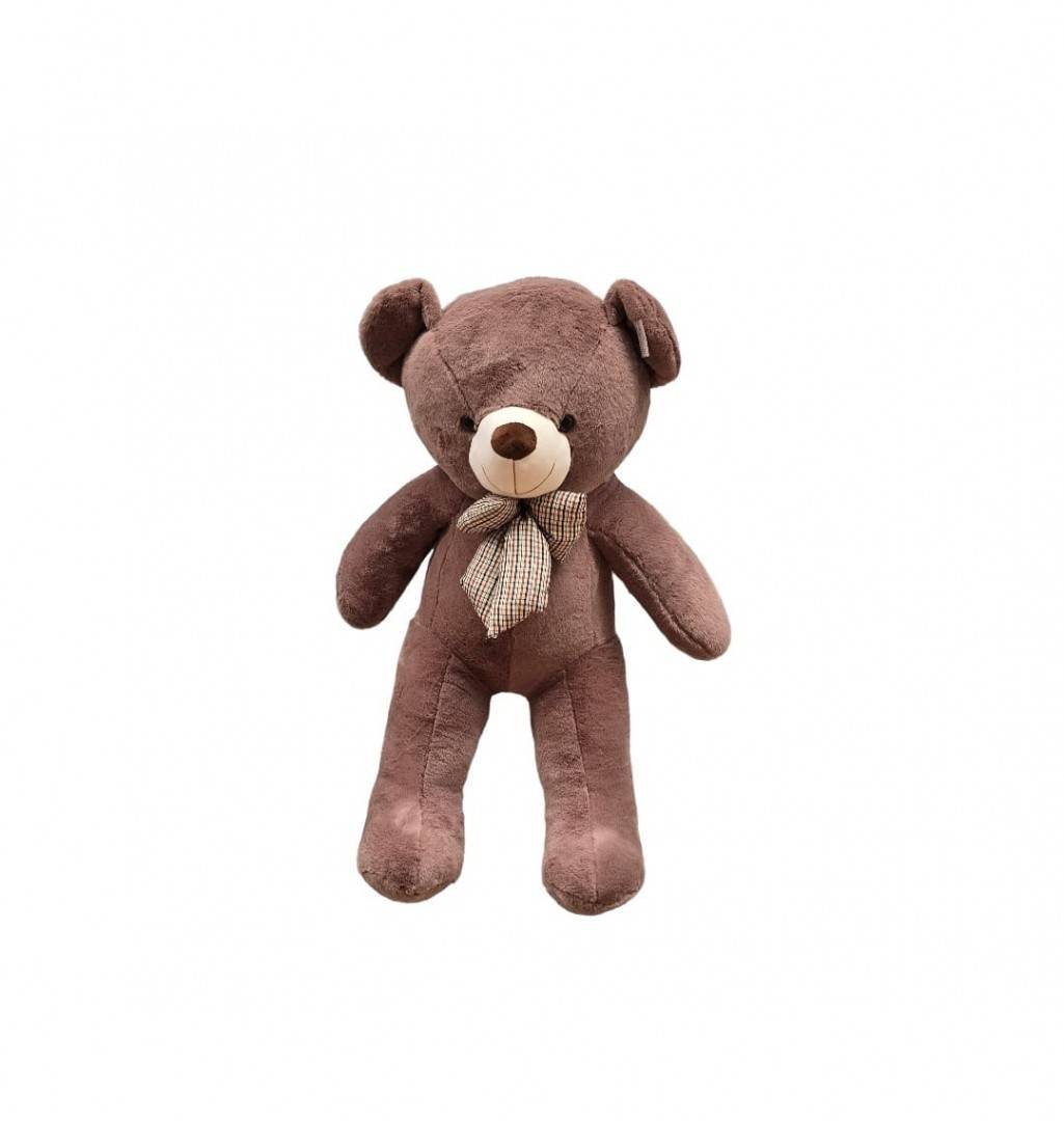 Ursulet de plus, cu papion, maro, 100 cm